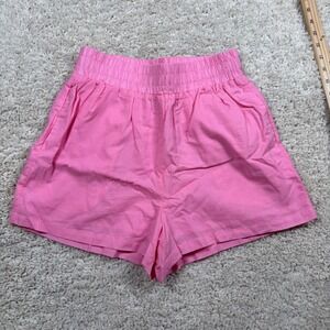 Charlie Holiday Casey Shorts Pink High Waisted Elastic Waist Small NWT